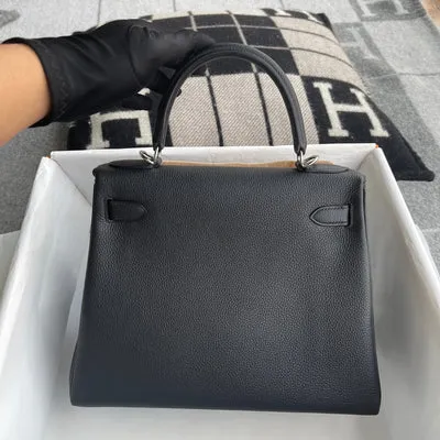 KELLY 28 TOGO LEATHER NOIR (BLACK) WITH PALLADIUM HARDWARE (PHW) - 2