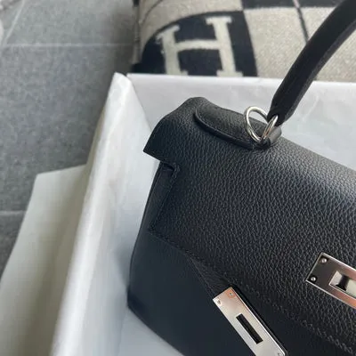 KELLY 28 TOGO LEATHER NOIR (BLACK) WITH PALLADIUM HARDWARE (PHW) - 7