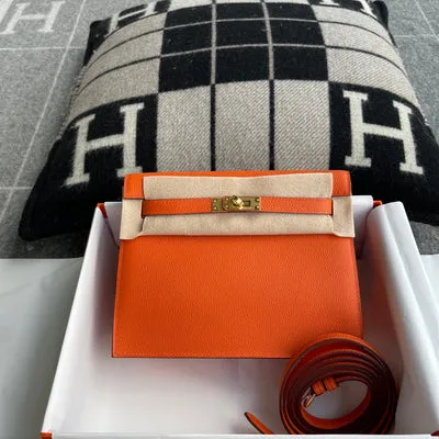 KELLY DANSE EVERCOLOR LEATHER ORANGE POPPY WITH GOLD HARDWARE (GHW) - 1