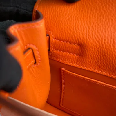 KELLY DANSE EVERCOLOR LEATHER ORANGE POPPY WITH GOLD HARDWARE (GHW) - 3