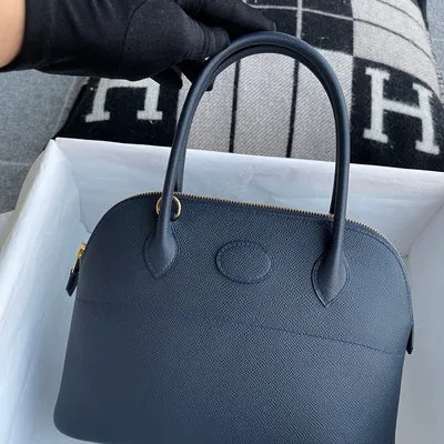 BOLIDE 27 EPSOM LEATHER BLEU NUIT WITH GOLD HARDWARE (GHW) - 4