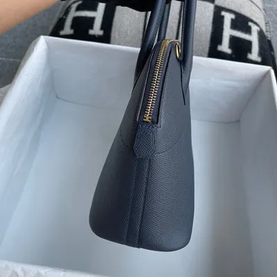 BOLIDE 27 EPSOM LEATHER BLEU NUIT WITH GOLD HARDWARE (GHW) - 6