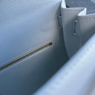 KELLY 28 EPSOM LEATHER BLANC WITH ROSE GOLD HARDWARE (RGHW) - 6