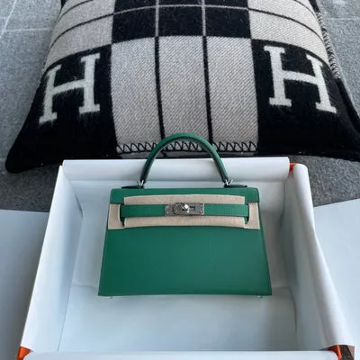 MINI KELLY II (20) EPSOM LEATHER VERT VERTIGO WITH PALLADIUM HARDWARE (PHW) - 1