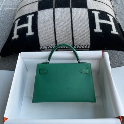 MINI KELLY II (20) EPSOM LEATHER VERT VERTIGO WITH PALLADIUM HARDWARE (PHW) - 3
