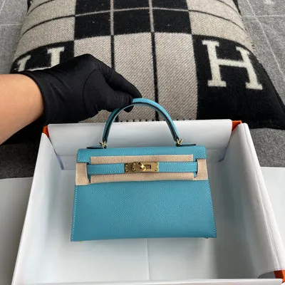 MINI KELLY II (20) EPSOM LEATHER BLEU PAON WITH GOLD HARDWARE (GHW) - 2
