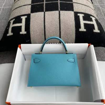 MINI KELLY II (20) EPSOM LEATHER BLEU PAON WITH GOLD HARDWARE (GHW) - 3