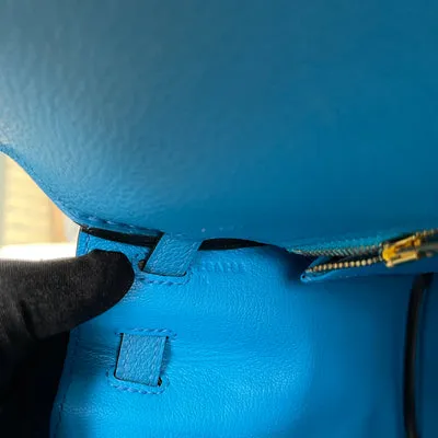 KELLY 25 TOGO LEATHER BLEU ZANZIBAR WITH GOLD HARDWARE (GHW) - 6