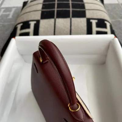 KELLY 25 EPSOM LEATHER BORDEAUX WITH GOLD HARDWARE (GHW) - 7