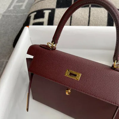 KELLY 25 EPSOM LEATHER BORDEAUX WITH GOLD HARDWARE (GHW) - 4