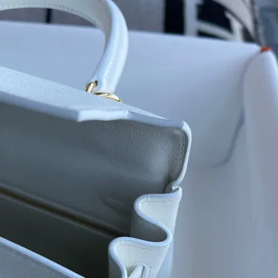 KELLY 25 SWIFT LEATHER BLANC WITH GOLD HARDWARE (GHW) - 6