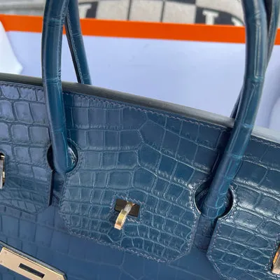 BIRKIN 35 MATTE NILOTICUS CROCODILE LEATHER VERT ROUSSEAU WITH GOLD HARDWARE (GHW) - 6