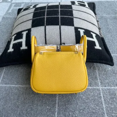 MINI LINDY 20 CLEMENCE LEATHER JAUNE AMBRE WITH GOLD HARDWARE (GHW) - 2