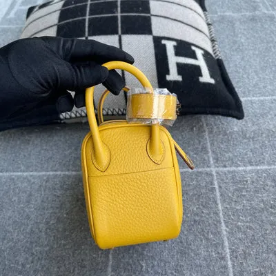 MINI LINDY 20 CLEMENCE LEATHER JAUNE AMBRE WITH GOLD HARDWARE (GHW) - 7