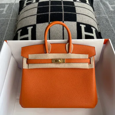 BIRKIN 25 TOGO LEATHER ORANGE WITH GOLD HARDWARE (GHW) - 1