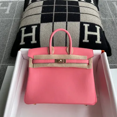 BIRKIN 25 SWIFT LEATHER ROSE D'ETE WITH ROSE GOLD HARDWARE (RGHW) - 1