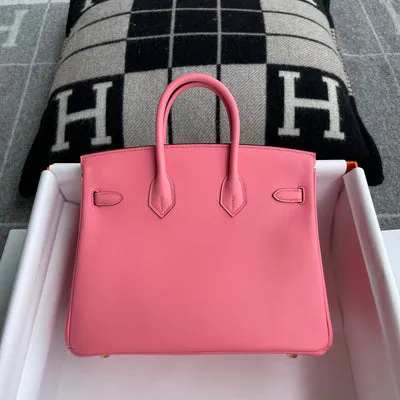 BIRKIN 25 SWIFT LEATHER ROSE D'ETE WITH ROSE GOLD HARDWARE (RGHW) - 3