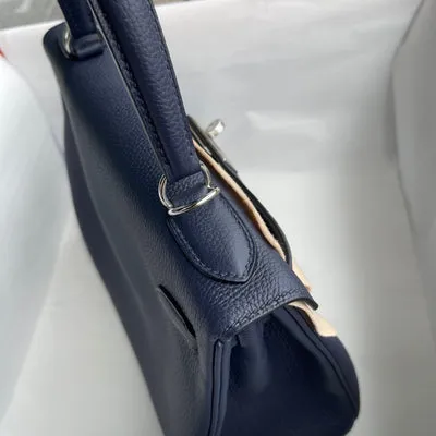 KELLY 28 TOGO LEATHER BLEU NUIT WITH PALLADIUM HARDWARE (PHW) - 6