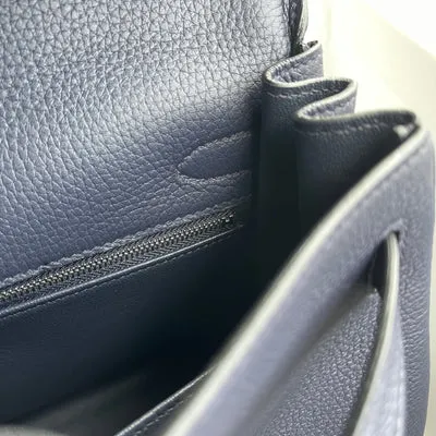 KELLY 28 TOGO LEATHER BLEU NUIT WITH PALLADIUM HARDWARE (PHW) - 5
