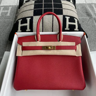 BIRKIN 30 TOGO LEATHER ROUGE CASAQUE WITH GOLD HARDWARE (GHW) - 1