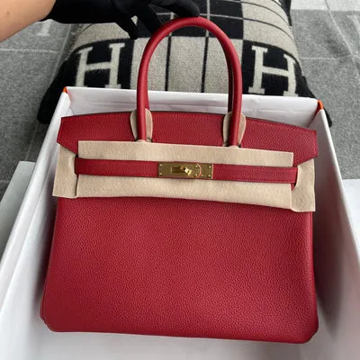 BIRKIN 30 TOGO LEATHER ROUGE CASAQUE WITH GOLD HARDWARE (GHW) - 2