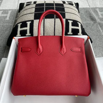 BIRKIN 30 TOGO LEATHER ROUGE CASAQUE WITH GOLD HARDWARE (GHW) - 3