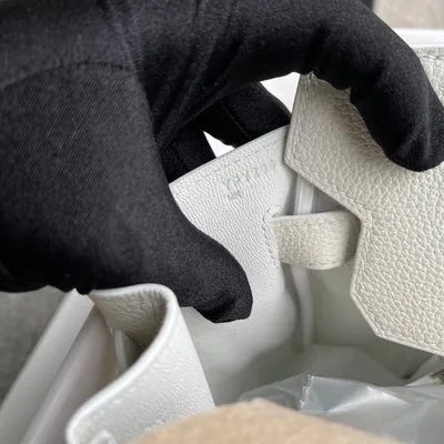 BIRKIN 30 TOGO LEATHER BLANC WITH PALLADIUM HARDWARE (PHW) - 4