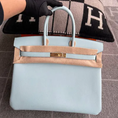 BIRKIN 35 EPSOM LEATHER BLEU ZEPHYR WITH GOLD HARDWARE (GHW)