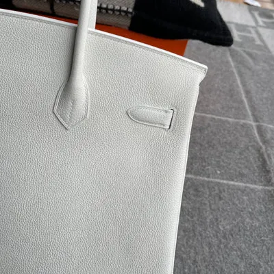 BIRKIN 35 TOGO LEATHER BLANC WITH PALLADIUM HARDWARE (PHW) - 7