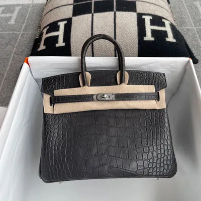 BIRKIN 25 MATTE MISSISSIPPIENSIS ALLIGATOR LEATHER GRAPHITE WITH PALLADIUM HARDWARE (PHW) - 4