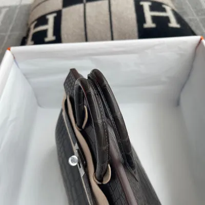 BIRKIN 25 MATTE MISSISSIPPIENSIS ALLIGATOR LEATHER GRAPHITE WITH PALLADIUM HARDWARE (PHW) - 7