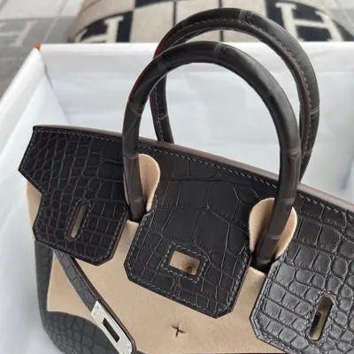 BIRKIN 25 MATTE MISSISSIPPIENSIS ALLIGATOR LEATHER GRAPHITE WITH PALLADIUM HARDWARE (PHW) - 6