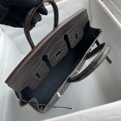 BIRKIN 25 MATTE MISSISSIPPIENSIS ALLIGATOR LEATHER GRAPHITE WITH PALLADIUM HARDWARE (PHW) - 5