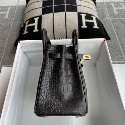 BIRKIN 25 MATTE MISSISSIPPIENSIS ALLIGATOR LEATHER NOIR (BLACK) WITH GOLD HARDWARE (GHW) - 3