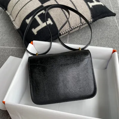 CONSTANCE 18 (MINI) LIZARD LEATHER NOIR (BLACK) WITH GOLD HARDWARE (GHW) - 4
