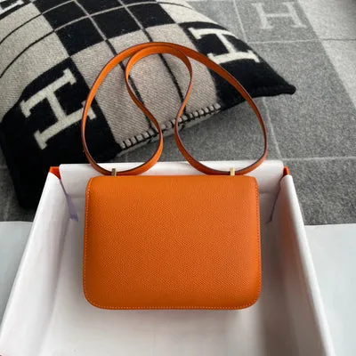 CONSTANCE 18 (MINI) EPSOM LEATHER ORANGE WITH GOLD HARDWARE (GHW) - 3