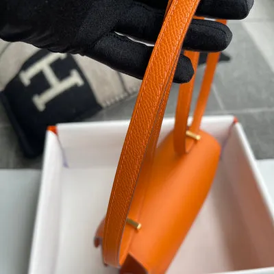 CONSTANCE 18 (MINI) EPSOM LEATHER ORANGE WITH GOLD HARDWARE (GHW) - 6
