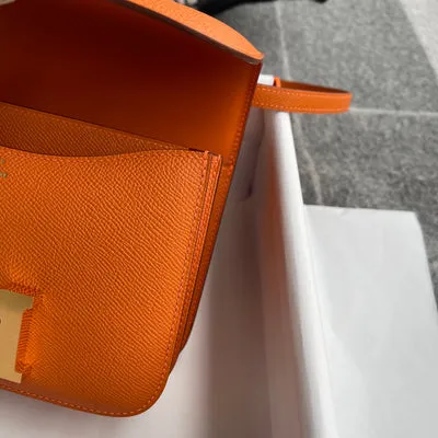 CONSTANCE 18 (MINI) EPSOM LEATHER ORANGE WITH GOLD HARDWARE (GHW) - 7