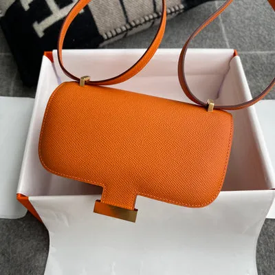 CONSTANCE 18 (MINI) EPSOM LEATHER ORANGE WITH GOLD HARDWARE (GHW) - 5