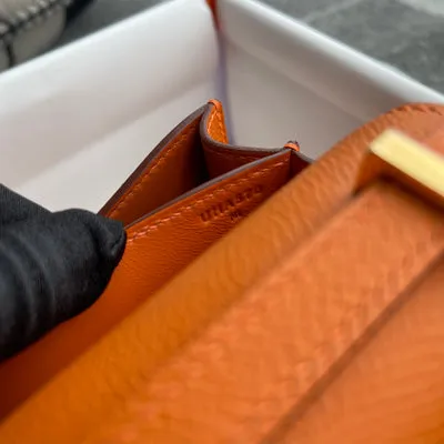CONSTANCE 18 (MINI) EPSOM LEATHER ORANGE WITH GOLD HARDWARE (GHW) - 8