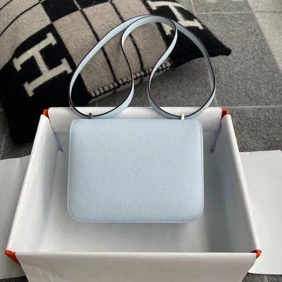 CONSTANCE 18 (MINI) EPSOM LEATHER BLEU BRUME WITH PALLADIUM HARDWARE (PHW) - 3