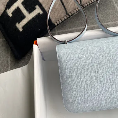 CONSTANCE 18 (MINI) EPSOM LEATHER BLEU BRUME WITH PALLADIUM HARDWARE (PHW) - 8