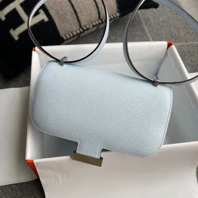 CONSTANCE 18 (MINI) EPSOM LEATHER BLEU BRUME WITH PALLADIUM HARDWARE (PHW) - 6