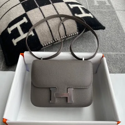 CONSTANCE 18 (MINI) EPSOM LEATHER ETAIN WITH PALLADIUM HARDWARE (PHW)