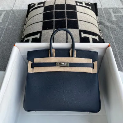 BIRKIN 25 EPSOM LEATHER BLEU NUIT WITH PALLADIUM HARDWARE (PHW) - 1