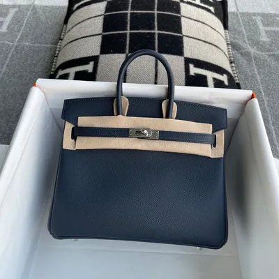 BIRKIN 25 EPSOM LEATHER BLEU NUIT WITH PALLADIUM HARDWARE (PHW) - 2