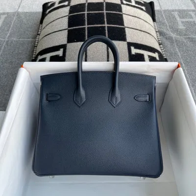 BIRKIN 25 EPSOM LEATHER BLEU NUIT WITH PALLADIUM HARDWARE (PHW) - 3