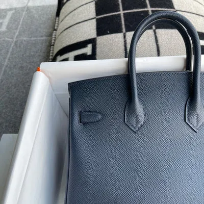 BIRKIN 25 EPSOM LEATHER BLEU NUIT WITH PALLADIUM HARDWARE (PHW) - 6