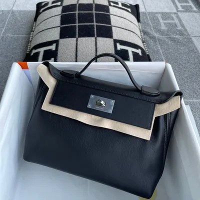 24/24 (29) TOGO & SWIFT LEATHER NOIR (BLACK) WITH PALLADIUM HARDWARE (PHW) - 2