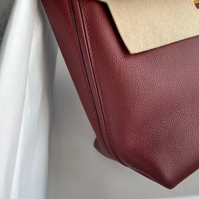 24/24 (29) TOGO & SWIFT LEATHER ROUGE H & BORDEAUX WITH GOLD HARDWARE (GHW) - 5